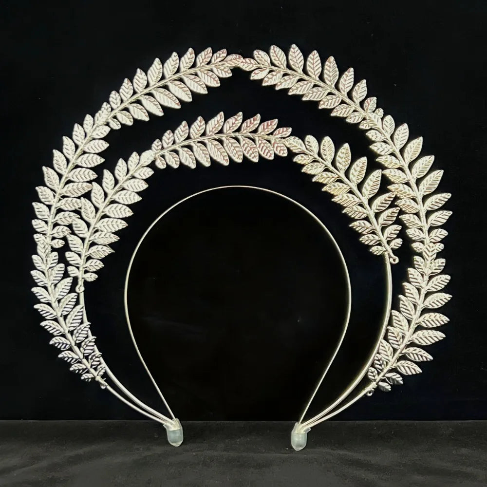 Fashion Gold Plated Halo Crown Wheat Ear Leaf Baroque Tiara Headband Qme Style 3