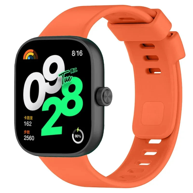Original Silicone Strap For Redmi watch 4 SmartWatch WristBand For Redmi watch 4 Bracelet Band Watchband Sport Accessories Qme Orange for Xiaomi Mi Band 8