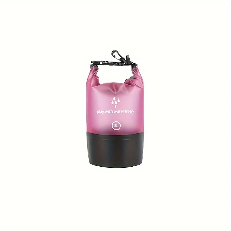 Men's and women's waterproof dry bag, 2L roll top lightweight small storage bag camping, hiking, and beach accessories backpack Qme Pink