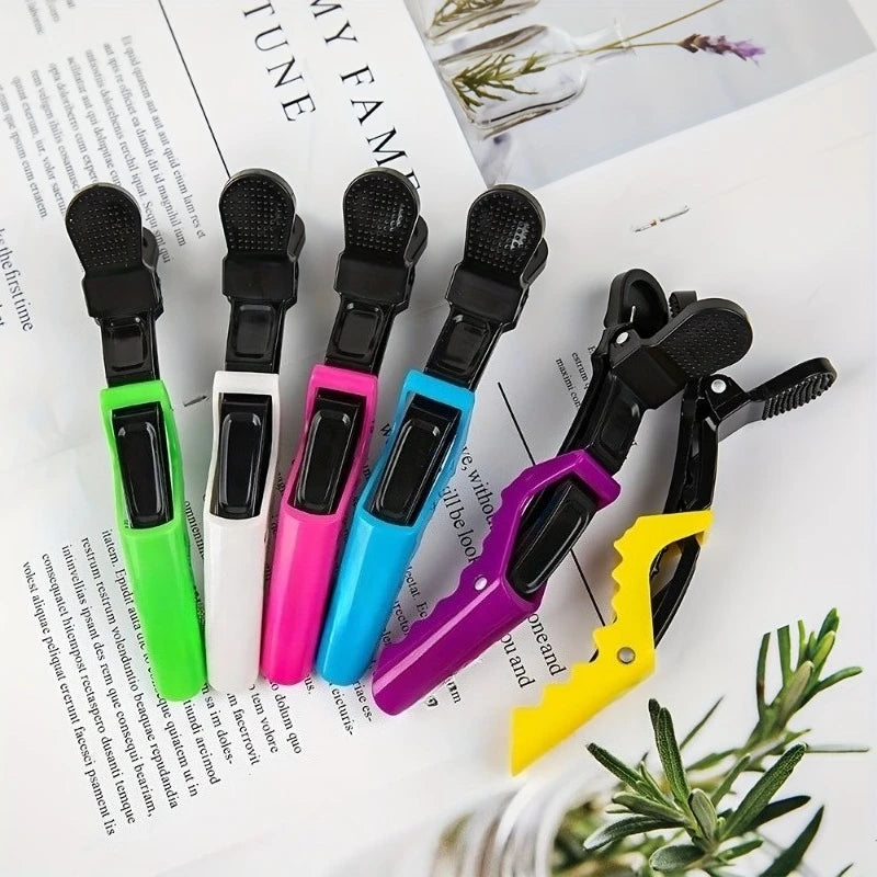 Professional Alligator Hair Clips Salon Hair Sectioning Clamps Non-slip Teeth Design Plastic Barber Hairdressing Styling Clips Qme