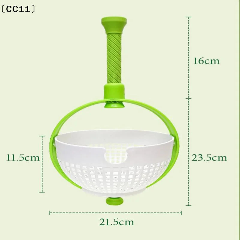 Collapsible Salad Spinner 3-in-1 3Qt Space Saving Colander Veggie Qme