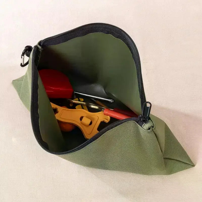 Multipurpose Storage Tool Pouches Premium Tool Bag With Zipper And Carabiner For Camping Woodworking Electrician Gardening Qme