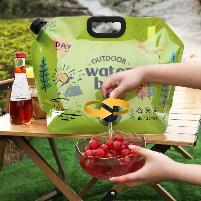 Portable Camping Beer Bag Foldable Drinking Water Bucket Large Qme