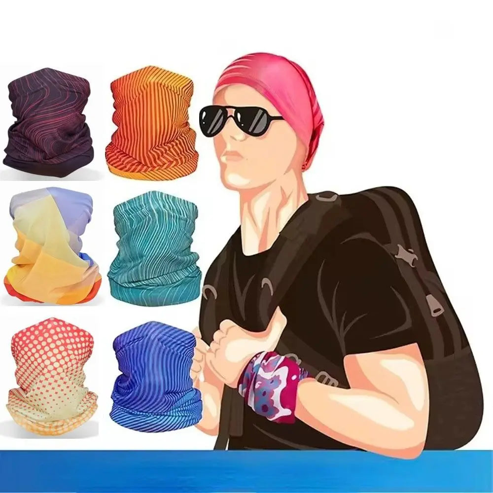 Sunscreen Windproof Scarf Dustproof Sun Protection Ice Silk Sunscreen Mask Breathable Sweat Absorption Fishing Mask Fishing Qme