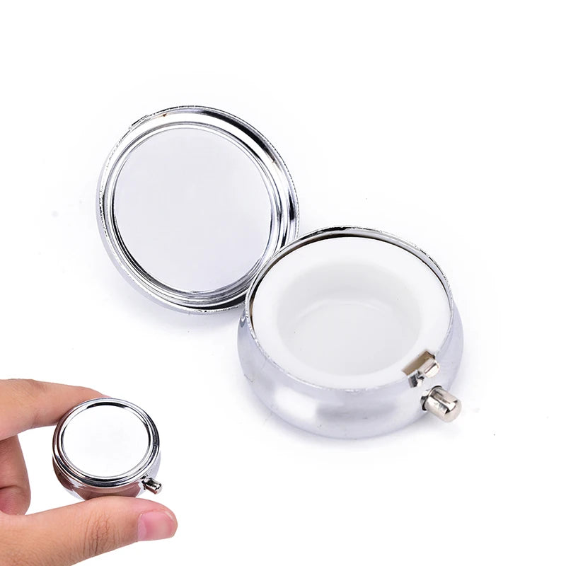 Travel Metal Pill Box Organizer Medicine Container Compartment Qme