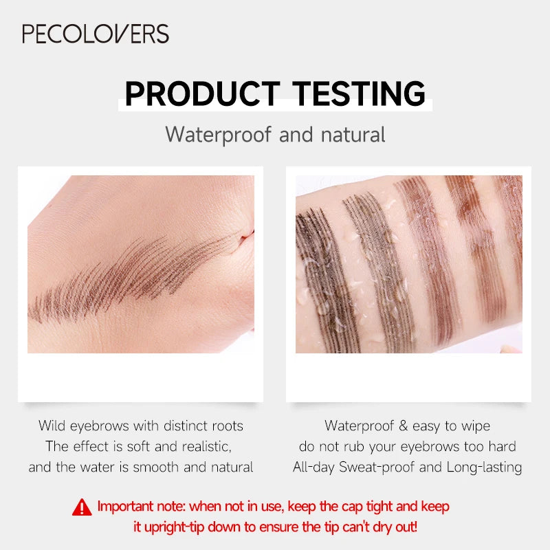 4 Fork Waterproof Eyebrow Pencil Women 3D Long Lasting Natural Liquid Qme