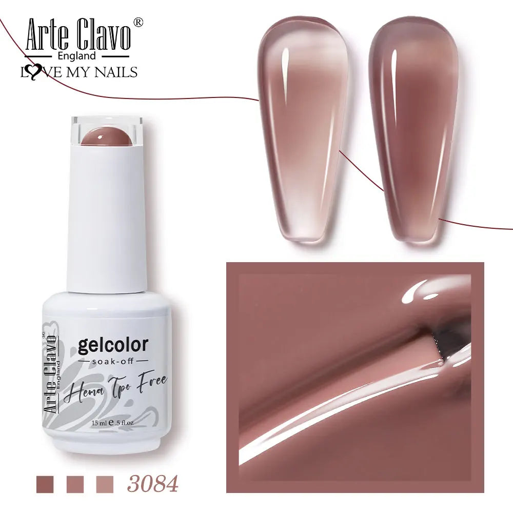 Arte Clavo Jelly Series Semi-transparent Light Pink Peach Gel Nail