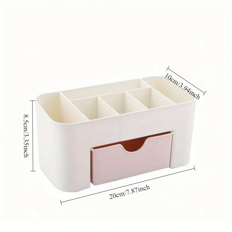 Nordic style desktop drawer-style cosmetic storage box -multi-layer makeup brush and jewelry storage box, with a transparent lid Qme