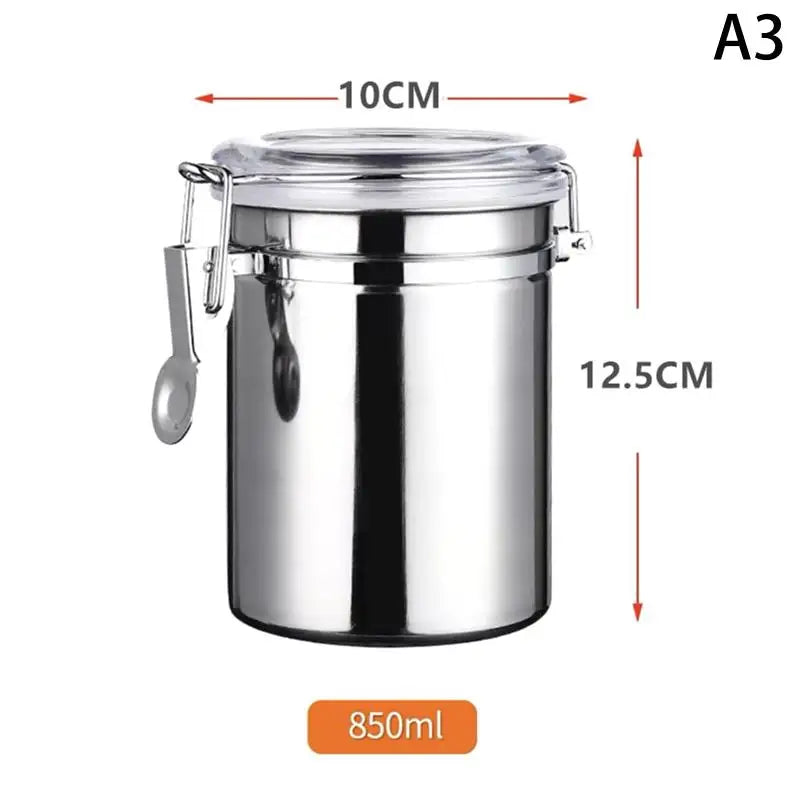 304 Stainless Steel Airtight Food Container Moisture-Proof Grain Storage Can for Kitchen Qme A3