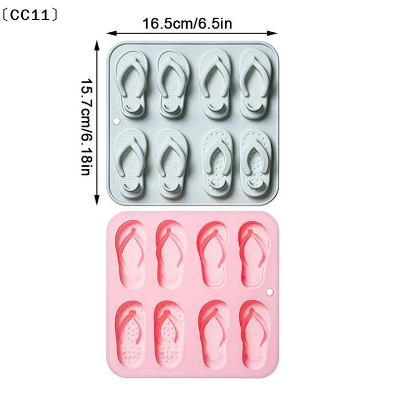 Beach Shoes Silicone Mold Summer Flip-flops Slipper Fondant Birthday Qme