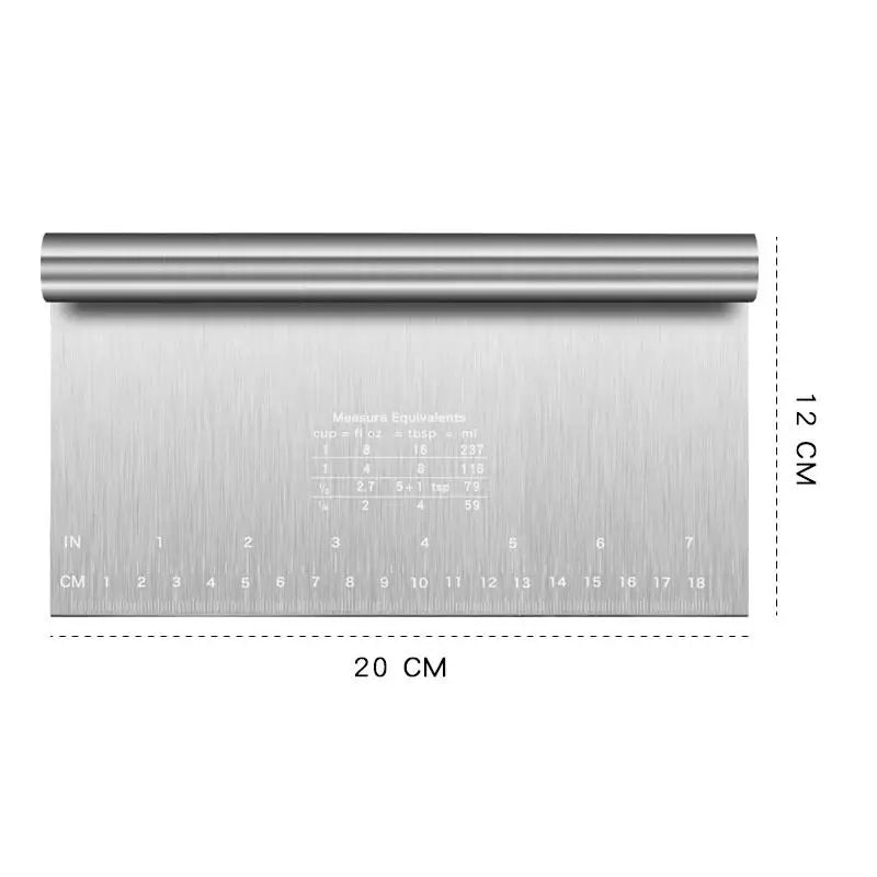 Stainless Steel Scale Cake Scraper DIY Dough Pastry Spatulas Buttercream Edge Smoother Cake Decorating Tools Baking Accessories Qme 20cm