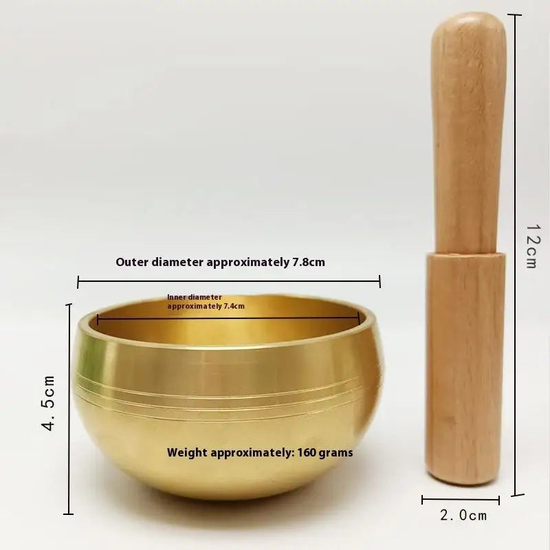 Brass Singing Bowl Sanskrit Yoga Meditation Sound Handmade Healing Qme A4
