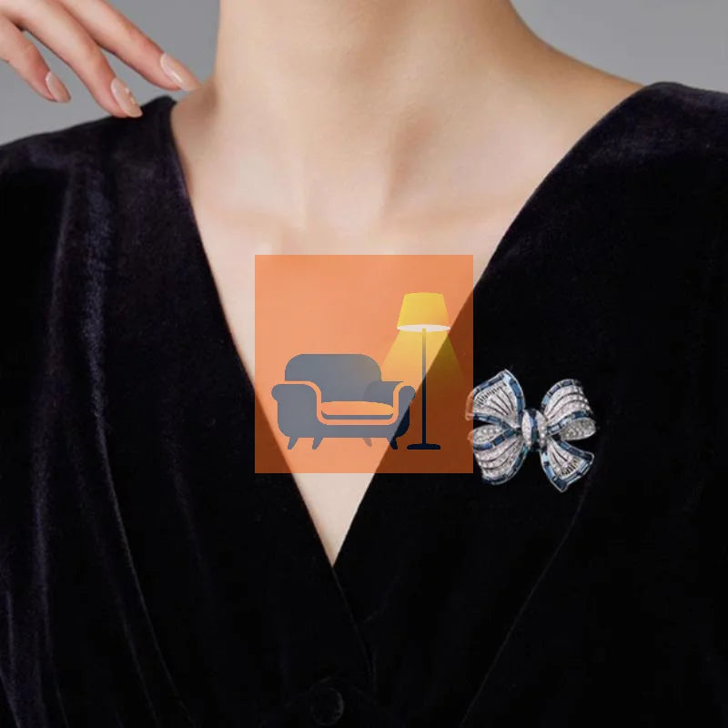 Chic Bowknot Brooch For Men Women Fashion Luxury Rhinestone Bow Brooches Pins Jewelry Accessories Party Gifts Qme