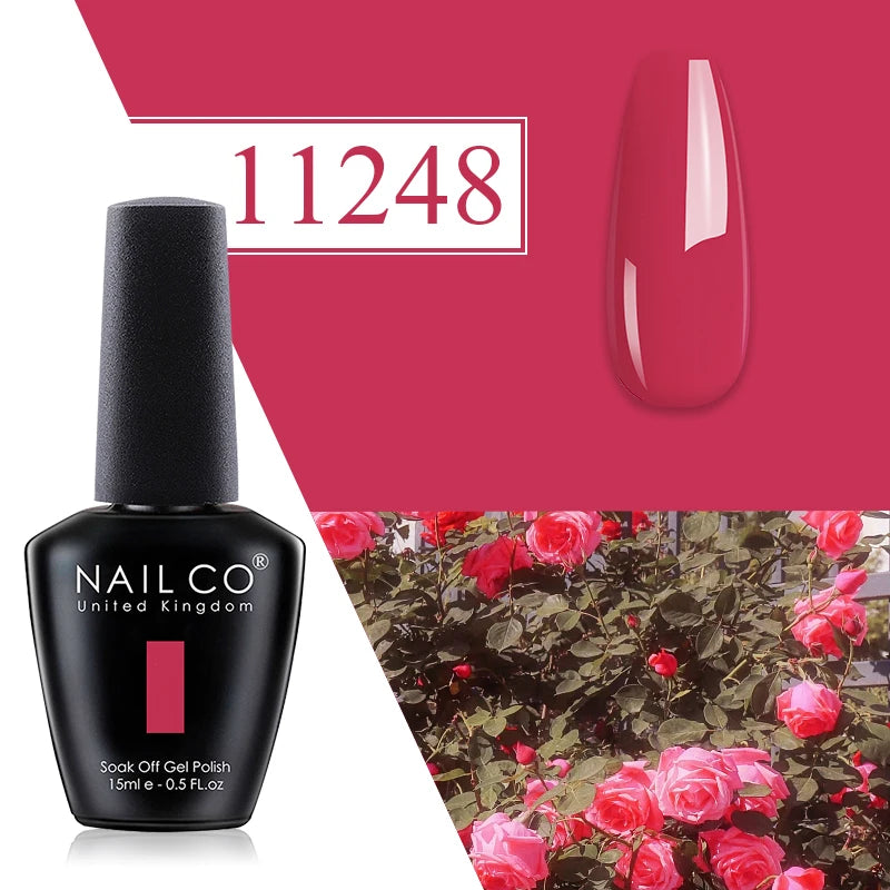Nailco Jelly Gel Nail Polish Transparent Varnishes 44 Colors Red Pink