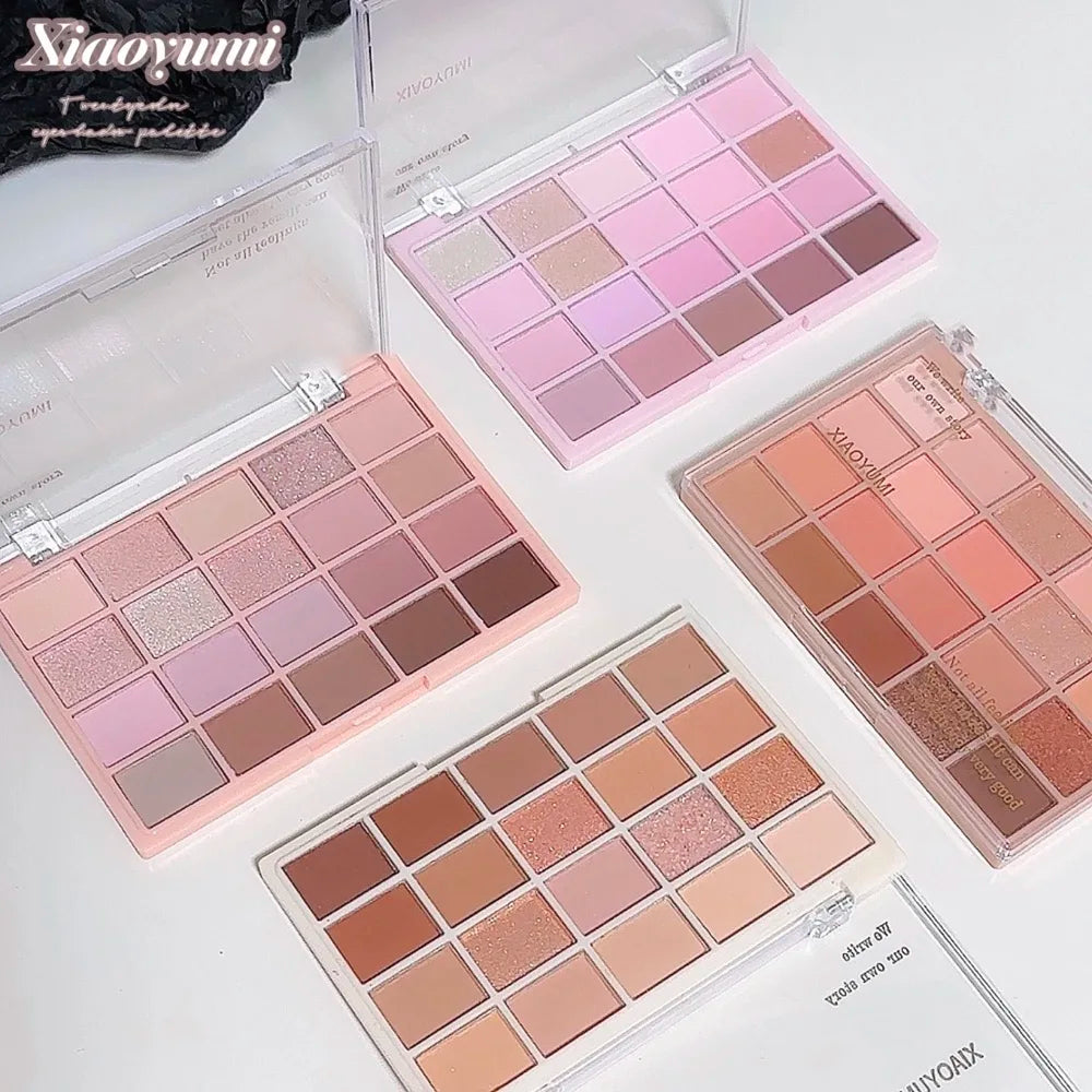 20-Color Warm Eyeshadow Palette Romantic Smoky Rose Tones Matte Qme