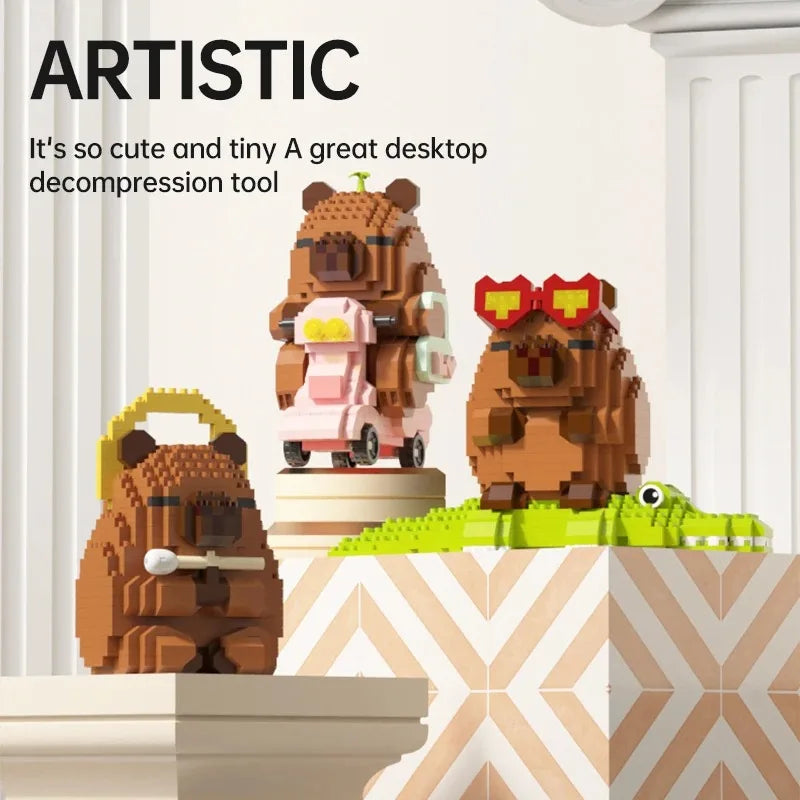NEW Creative"Capybara Building Blocks Set-Cute Water Guinea Pig DIY Model | Fun STEM Toy for Kids & Adults",ideal birthday gifts Qme