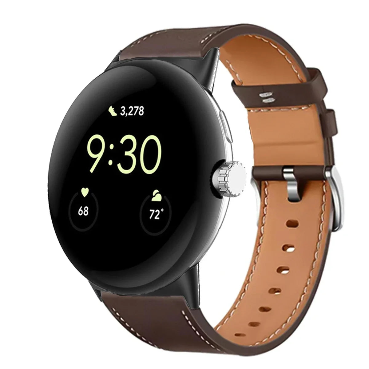 For Google Pixel Watch 3 41 45mm Strap Leather Replace Wristband Correa Bracelet For Google Pixel Watch 2 3 Band Belt Accessorie Qme DBrown-B Pixel Watch 3 45mm