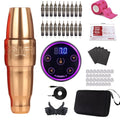 FK Mini PMU Coreless Motor Tattoo Machine Kit with LCD AURORA 2 Power Supplies 20Pcs RL RM PMU Cartridge Needles Qme Gold Pen Kit