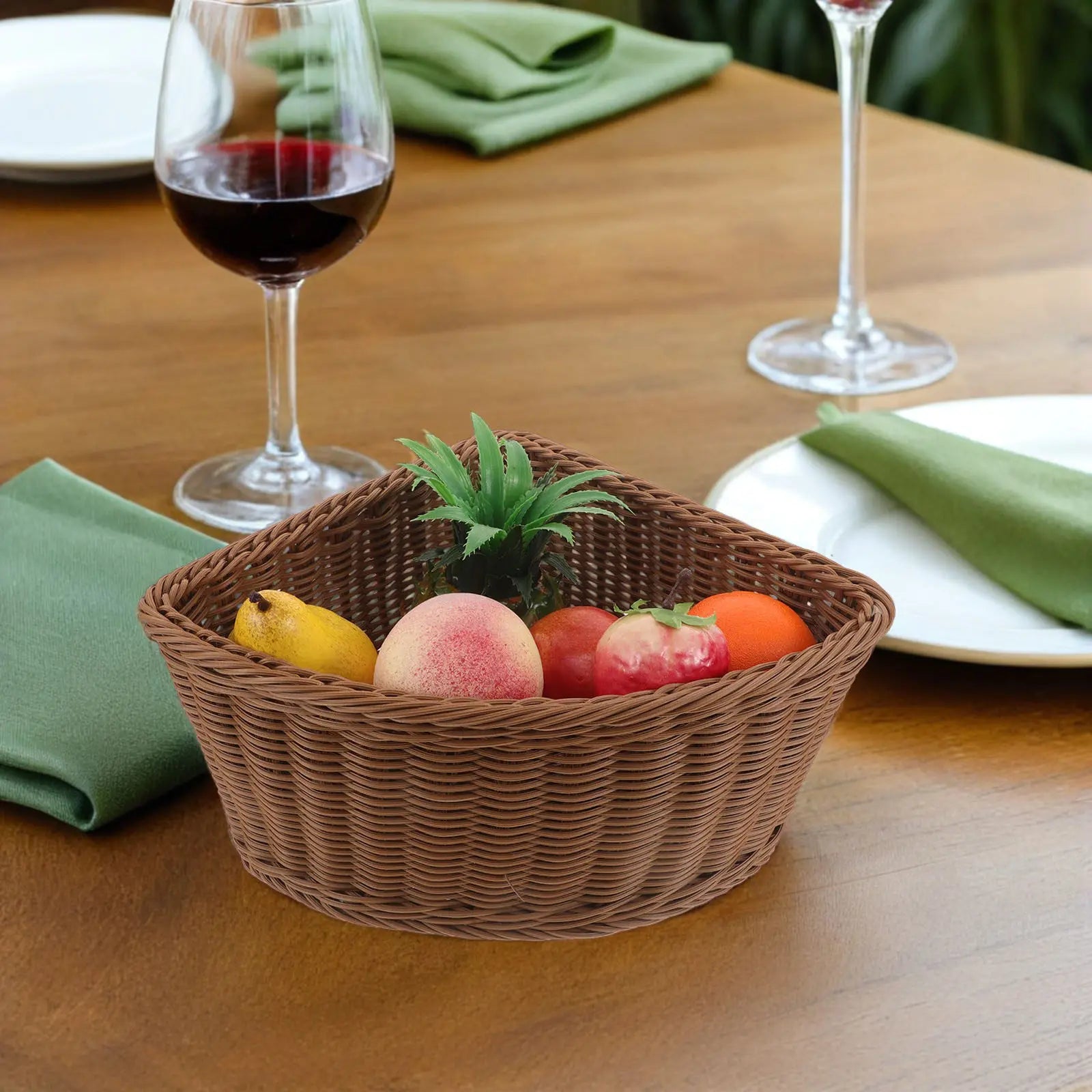 2Pcs Corner Storage Basket Half Circle 10 Inch Imitation Rattan Woven Tray Wardrobe Organizer Side Table Organizer Basket Qme