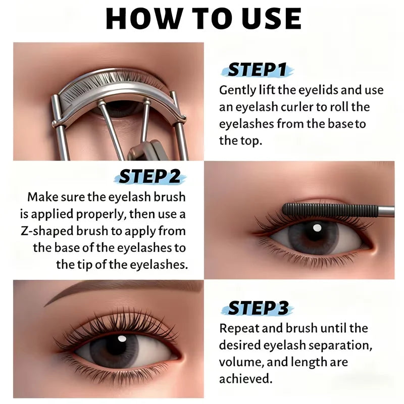 Waterproof Steel Tube Mascara Black Brown Lengthening Curling Qme