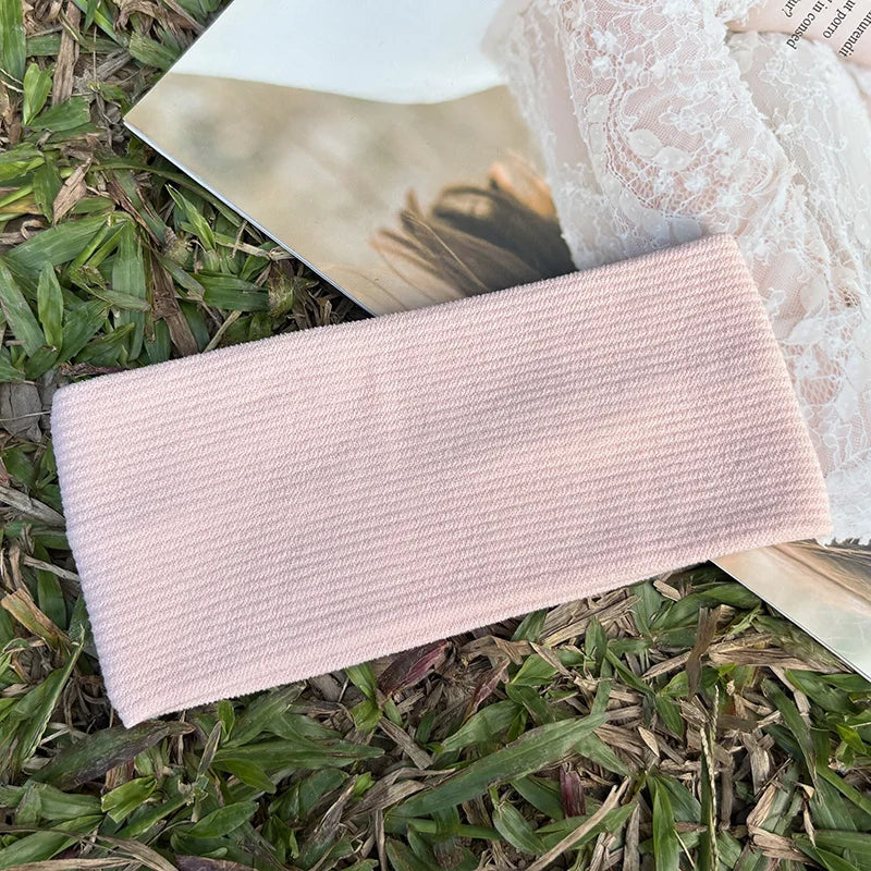 Sweatproof Sports Wide Elastic Headbands Men Women Thick Gym Cosmetic Qme Pink Size fits all