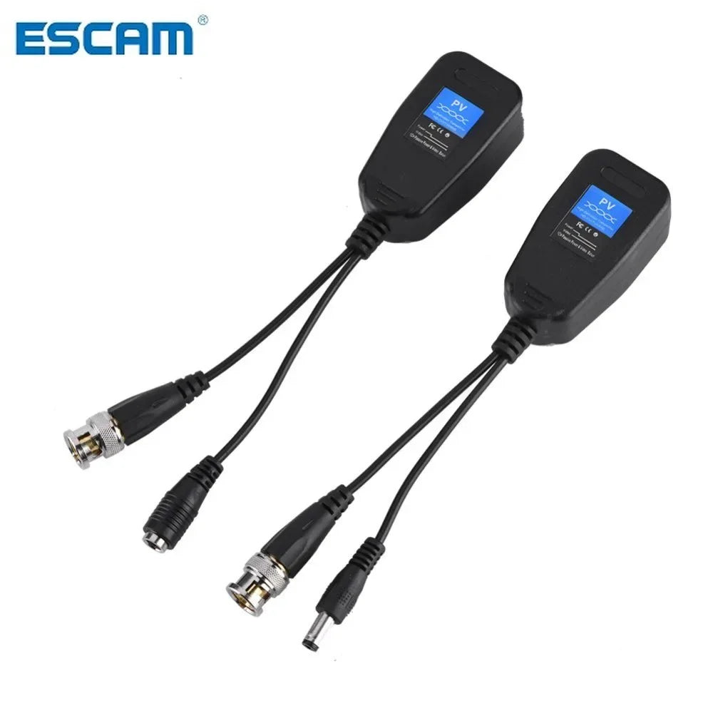 ESCAM 5 Pair DC-8MHZ Passive CCTV Coax BNC Video Power Balun Transceiver to RJ45 Connector Qme