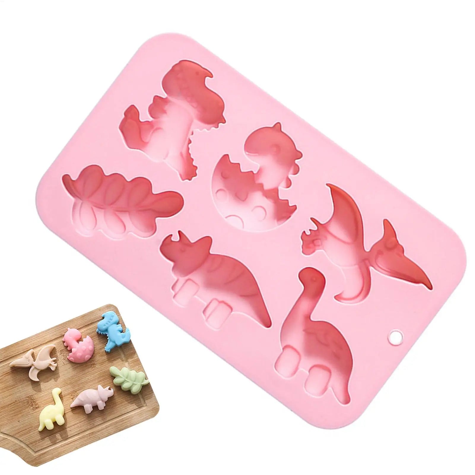 Dinosaur Jello Mold 6 Cavity Different Dinosaur Silicone Molds Silicone Kawaii Animal Dino Mold For Kids Cute Dinosaur Molds Qme