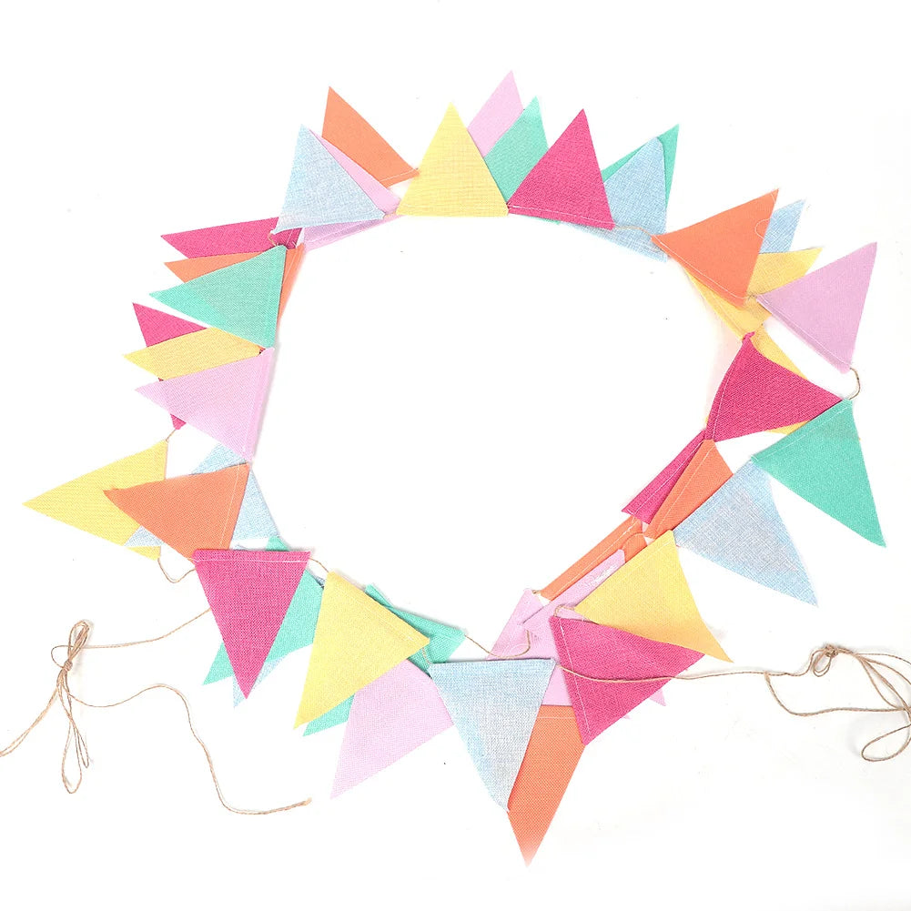 Multicolor Bunting Wedding Bunting Colorful Flag Double Side Colorful Flag Pennants Multicolor Bunting for Celebration Qme 10M 42