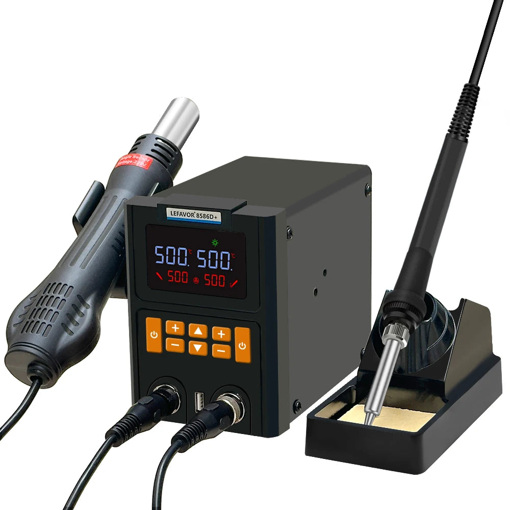LF 8586D Soldering Station 1 600W Air Gun LCD Digital Display 60W Qme