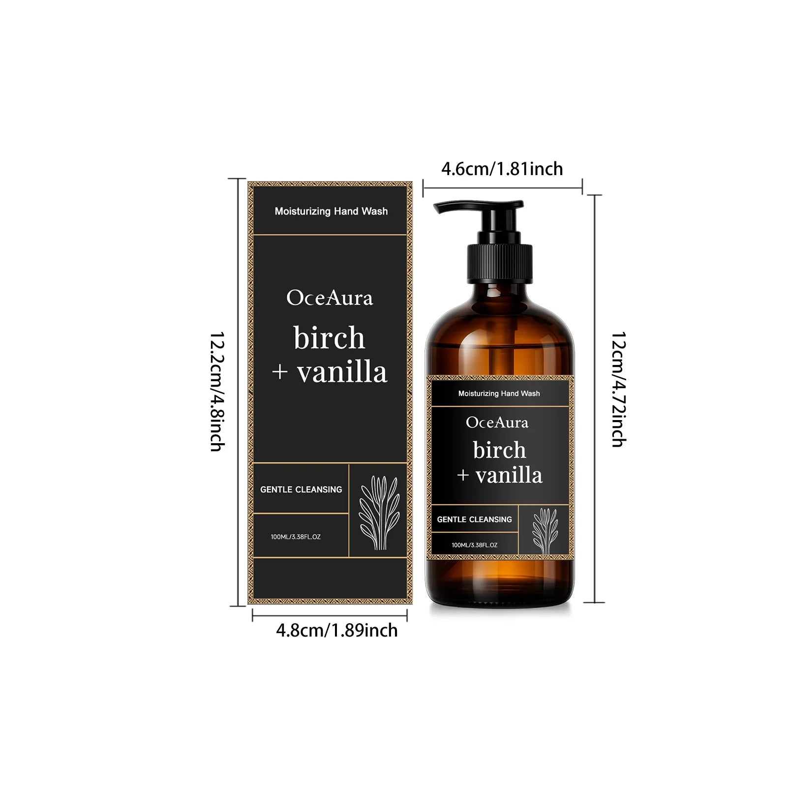Moisturizing Hand Wash Vanilla Extract Nourishing Liquid Soap Gentle Cleansing Hand Soap for Daily Use Soft Hands Family Care Qme 100ml Boxed