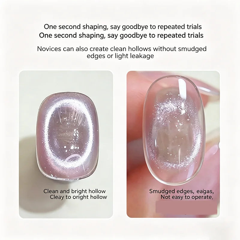 Ring-shaped Cat-eye Nail Magnet Gel Polish French Hollow Cat Eye Qme