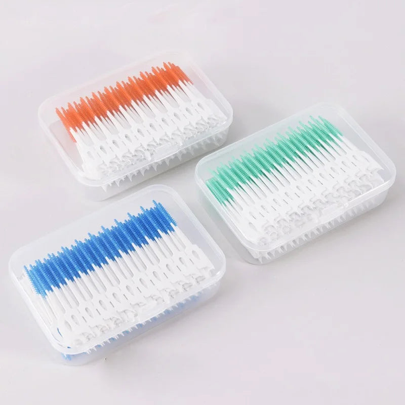 150 Interdental Silicone Brushes Dental Toothpicks Brush Between Qme