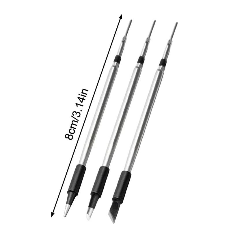3Pcs Soldering Iron Tip USB Soldering Iron Tip 5V Battery Soldering Iron Tip Soldering Rework Accessories. Qme Silver 3pcs