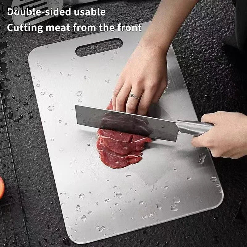 Stainless Steel Double Sided Cutting Boards Perfect Everyday Cooking Qme