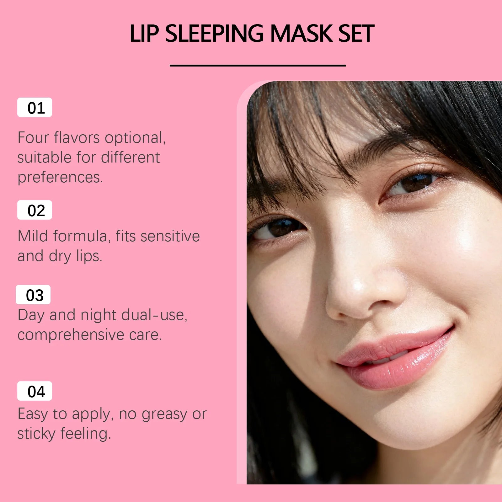Lip Sleeping Mask Set Moisturizing Refreshing Non-sticky Anti-Cracked Lip Mask Pre-makeup Lip Base Dry Lip Rescue Mask Qme