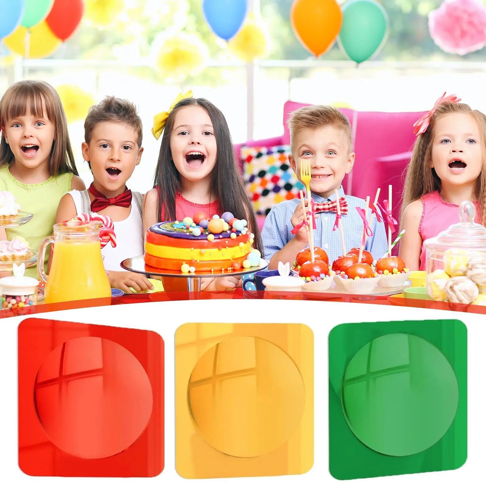 Kids Sensory Mirror 3-Piece Interactive Home Decor Toddler Acrylic Qme