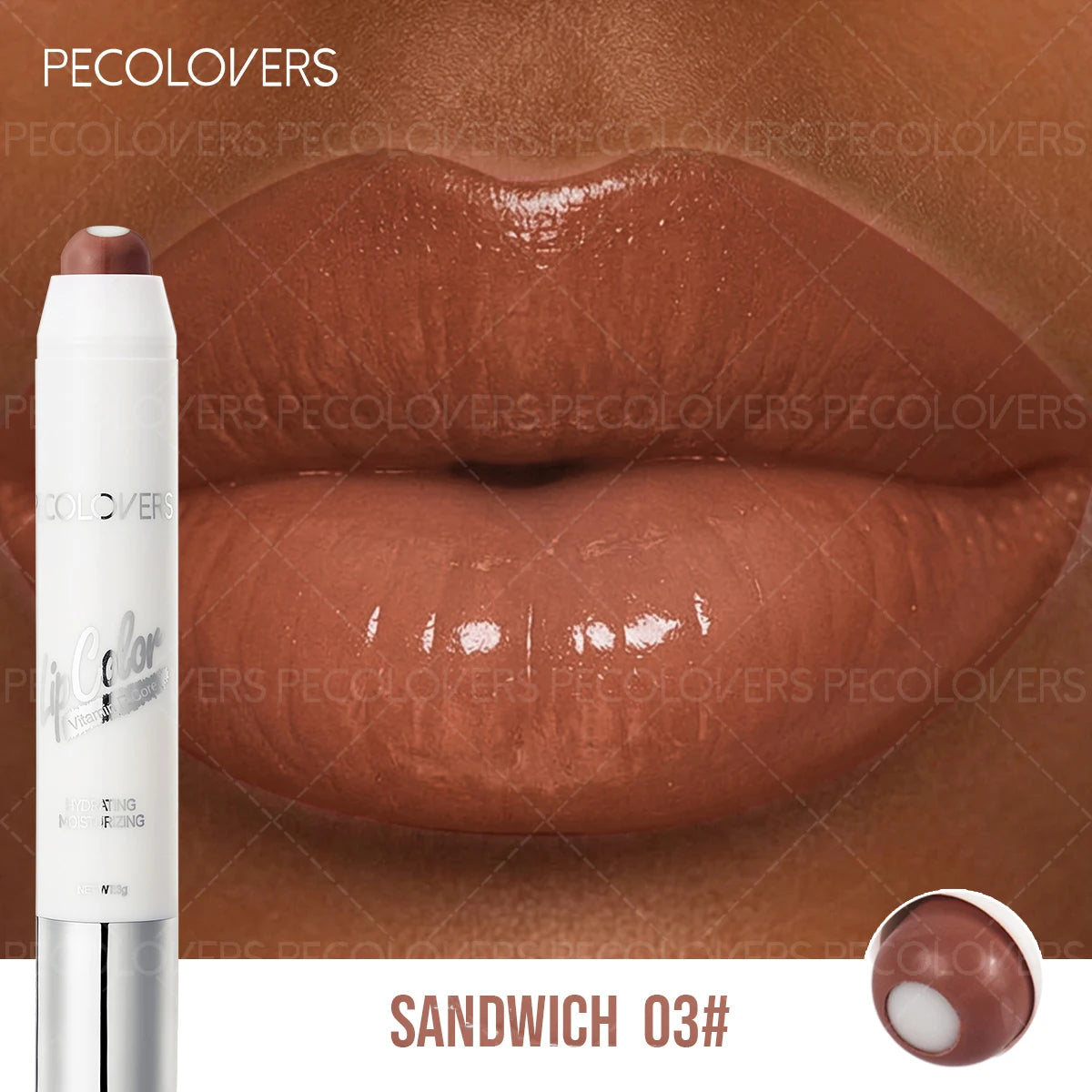 Hydrating Lip Gloss Pen Pink Coral Chocolate Brown Glass Effect Qme 03