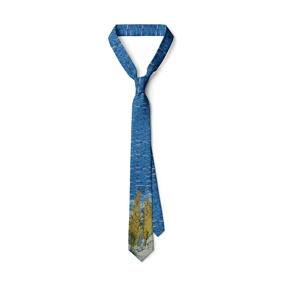 Screaming Sailing Cat Funny Tie Men's Fashion Oil Painting Business Qme type5