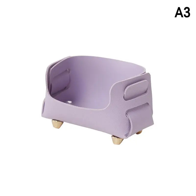 PU Business Card Holder Desktop Sign Display Stand Storage Qme A3