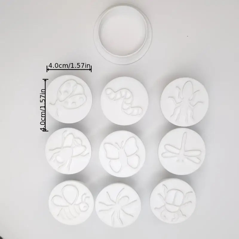 Theme Clay Stamps Cutter Butterfly Bee Design Suitable Pottery Qme