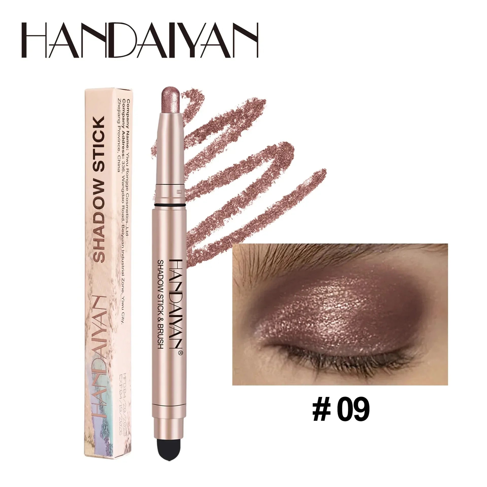 Smoky Dark Black Eyeshadow Pencil Stick Waterproof Pearlescent Matte Metallic Glitter Eye Shadow Highlighter Pen Make Up Tool Qme B09