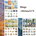 3 Bags Watercolor Landscape Theme Pack, Healing Scenery Journal Scrapbooking Materials, Versatile for Multiple Scenes Qme A