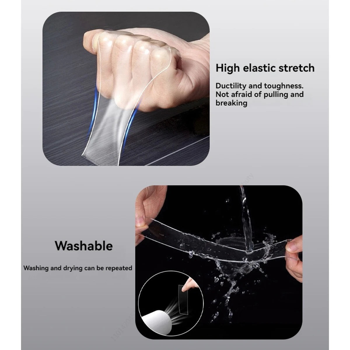 1m 2m 5m Nano Tape Double Sided Tape Transparent Reusable Waterproof Adhesive Strong Tapes Cleanable Kitchen Bathroom Supplie Qme