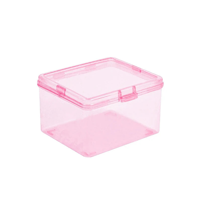 Desk Organizer Box Classification Stationery Transparent Plastic Qme Pink