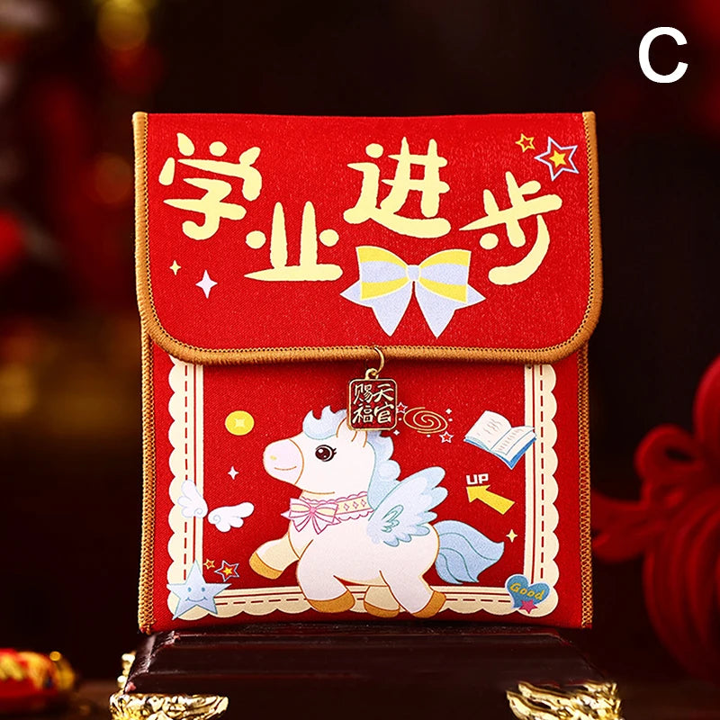 2026 Year Horse Fabric Red Envelope Traditional Lucky Money Bag Qme C
