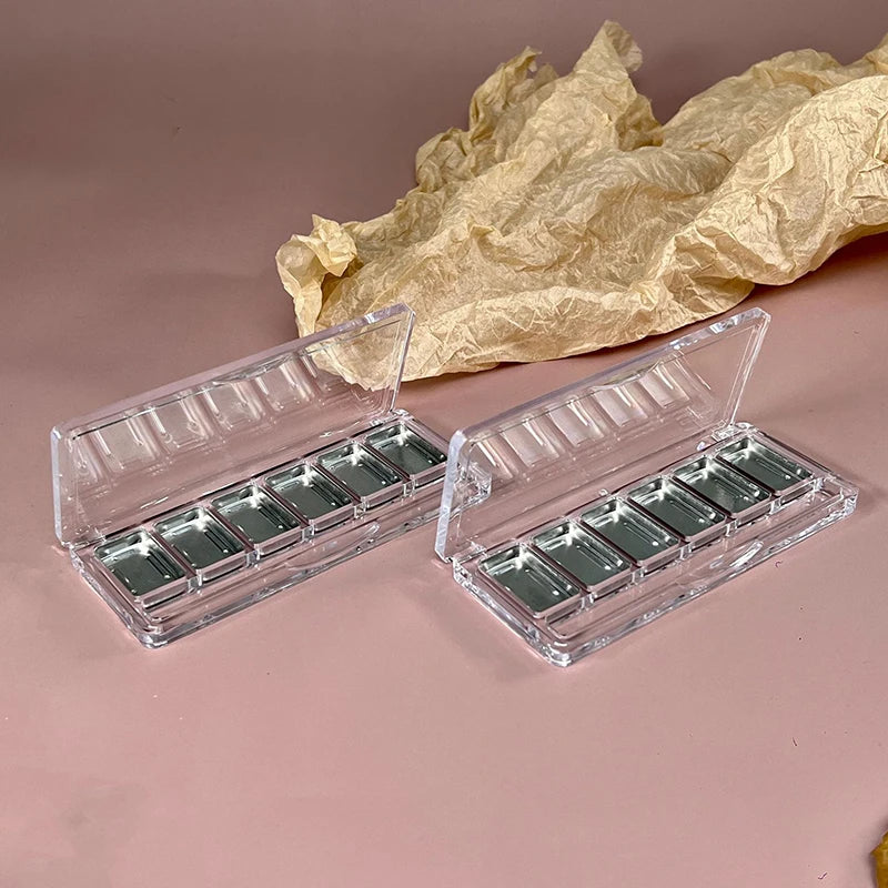 6-Grids Refillable Blusher Makeup Palette Cosmetics Case Holder DIY Qme