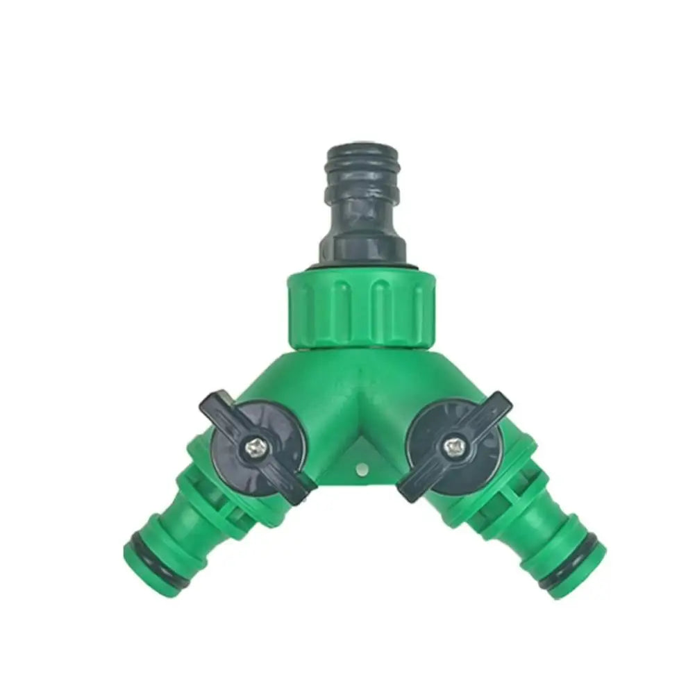 2 Way Garden Hose Splitter Garden Hose Connector with Faucet Watering Shut Off for Landscaping Flower Planting Irrigation Qme Green