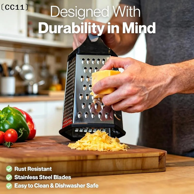 Multifunction Vegetables Box Grater Stainless Steel 6 Sides Slicer Qme