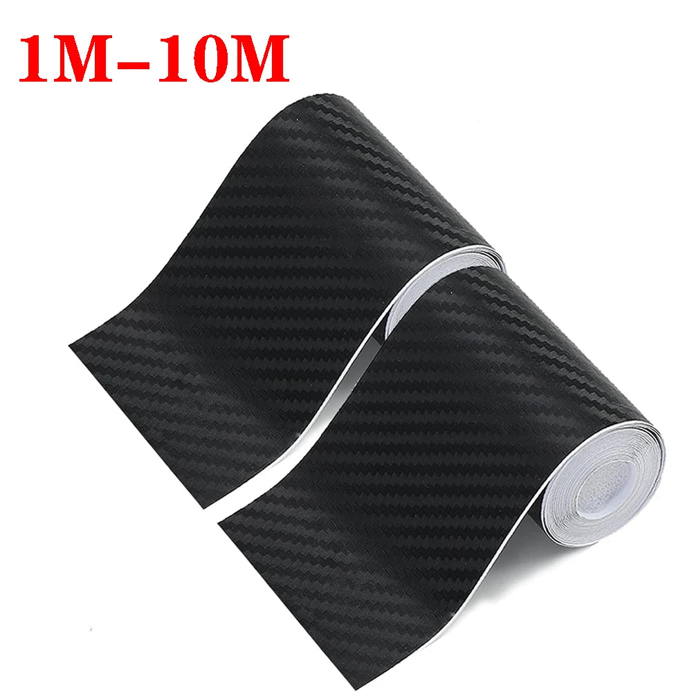 Car Door Edge Guards Door Sill Protector Black Waterproof 3D Carbon Fiber Anti Collision Film Scratch Cover Strip Stickers Tape Qme
