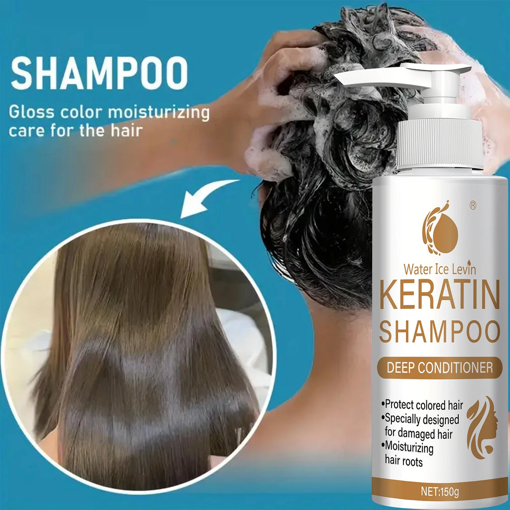 Repairing Keratin Shampoo with Biotin & Collagen for Damaged Hair - Deep Moisturizing & Color Protection. Qme